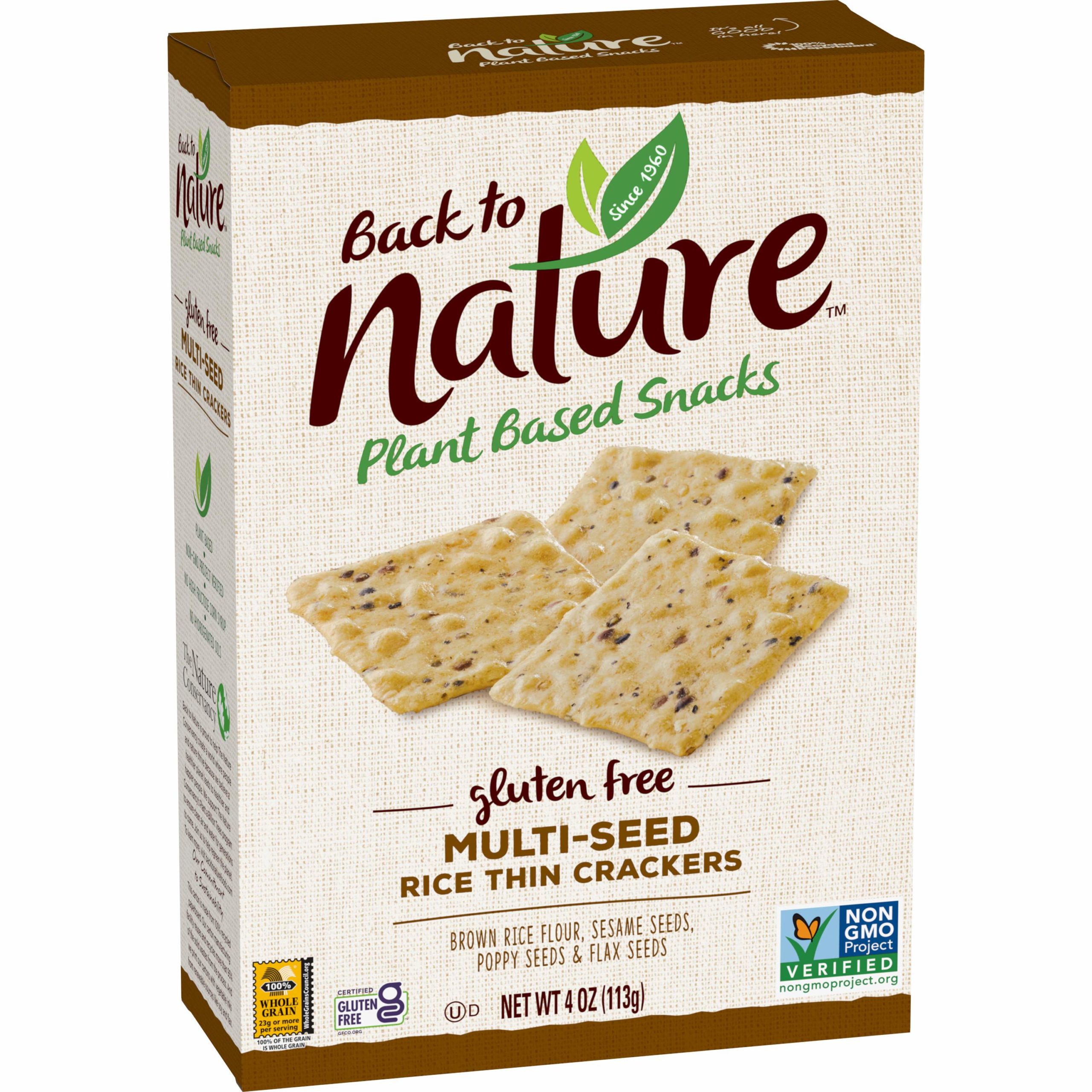 Embrace Health and Flavor with Back to Nature Gluten-Free Crackers: Non-GMO Multi-Seed Rice Thins